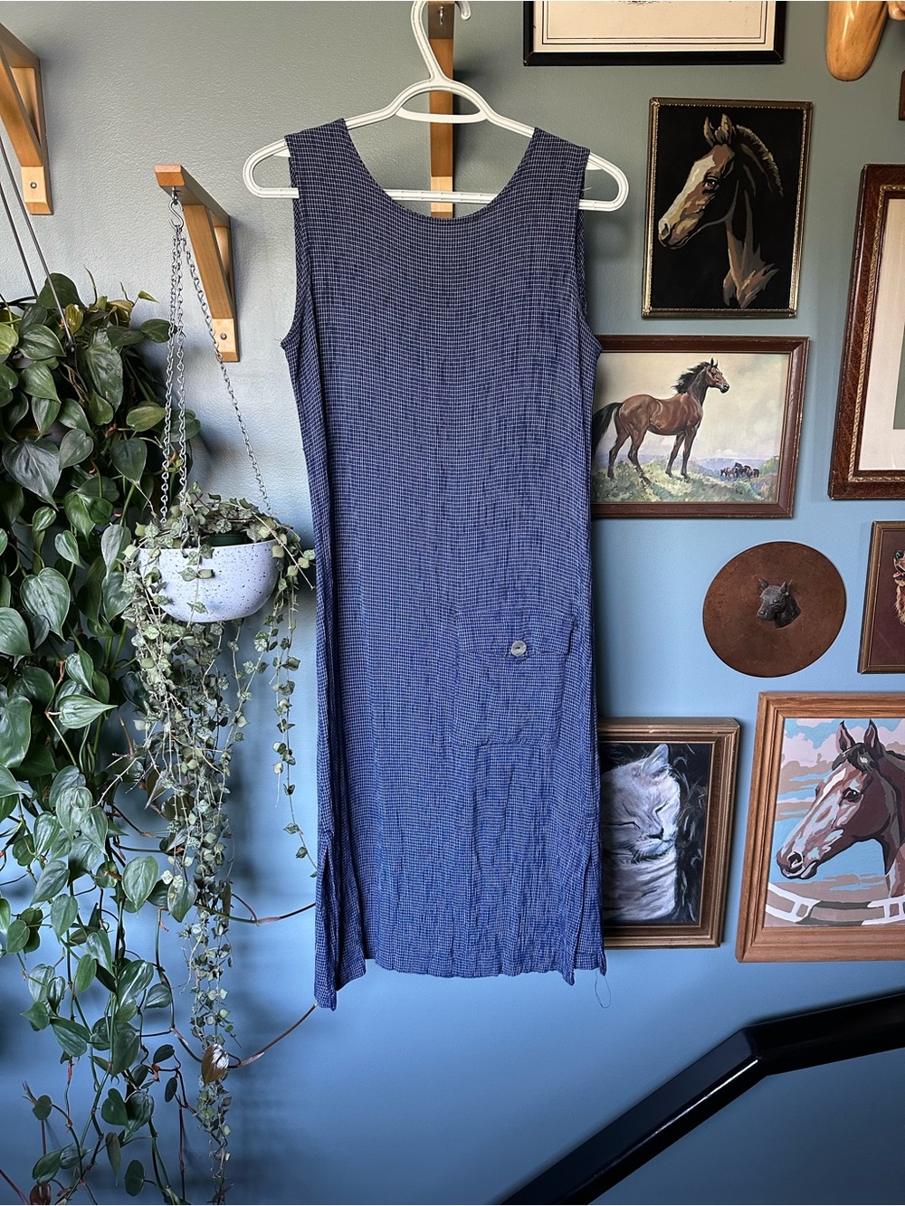 Vintage Navy Blue Summer Dress